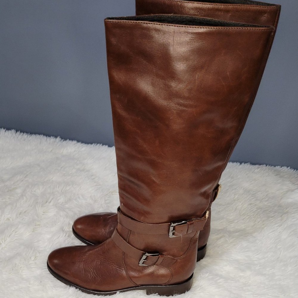 SJP by Sarah Jessica Parker Kelly Knee High Leather Boot Women's Size 38